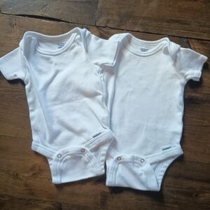 Set Of Two White Onesies
